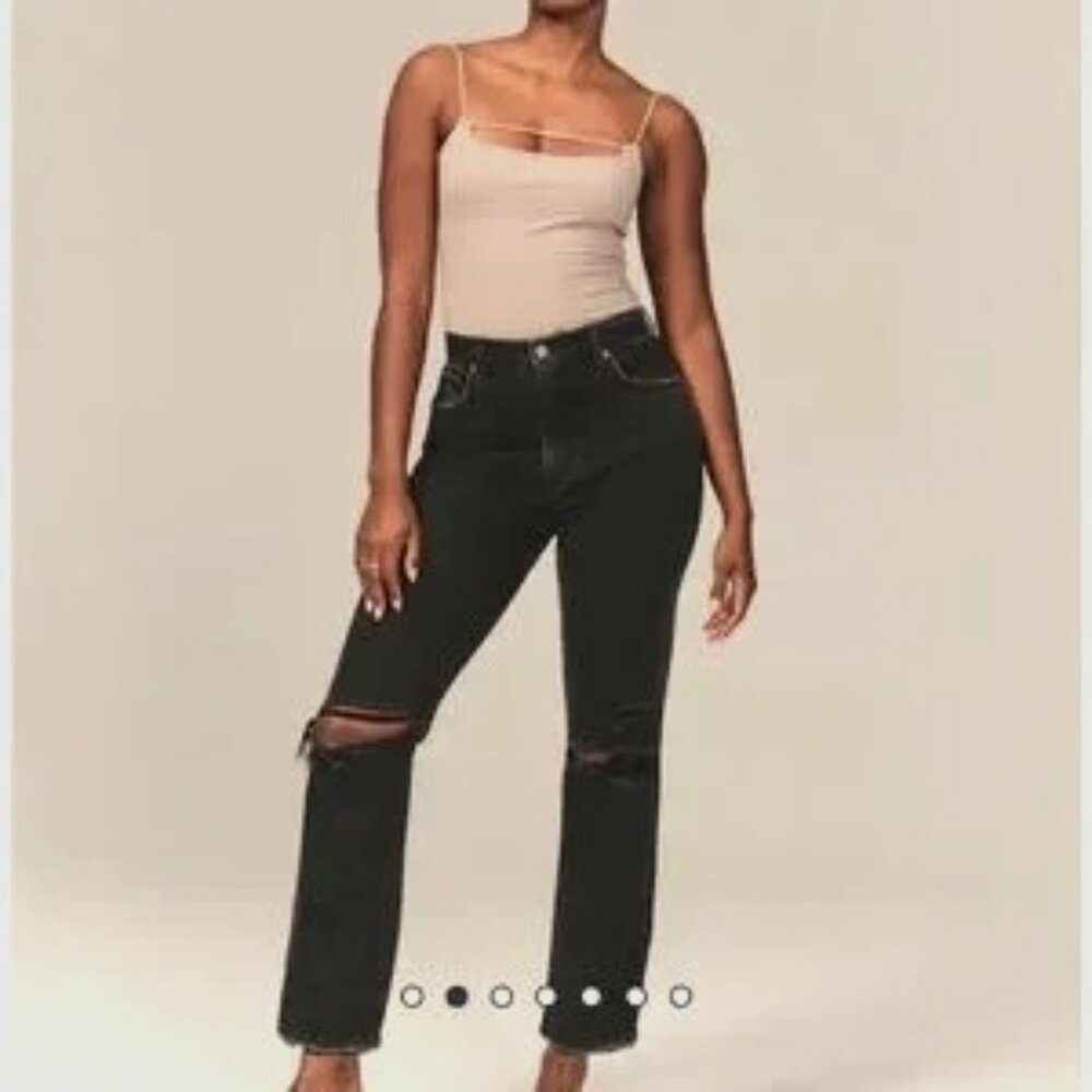 Abercrombie & Fitch Jeans Ankle Straight Ultra High Rise Curve Love Black 26/2
